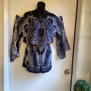 Shahida Parides Black ,White Silver Romper. Brand new no tag